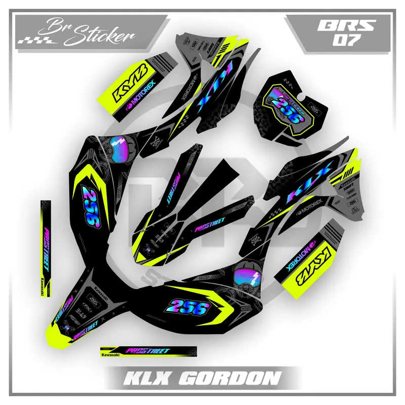 Decal KLX Gordon Full Body Motif Keren - Ganti Nama dan Nomor BRS.07 untuk Motor - Motorcycle stiker matic trans jawa 1