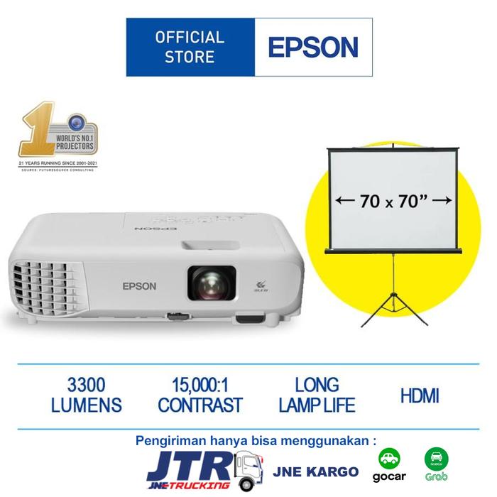 Gambar Projector Epson EB-E 10 bonus Screen Projector 70 X 70 inch dari Epson Official Store Indonesia Kota Administrasi Jakarta Barat Tokopedia