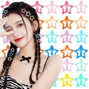 Hair Clip Bintang Warna-warni untuk Gaya Rambut Unik dan Menarik untuk Anak dan Dewasa dengan Warna Cerah dan Versatile volly jepitan 1 set y2k aksesoris douyin