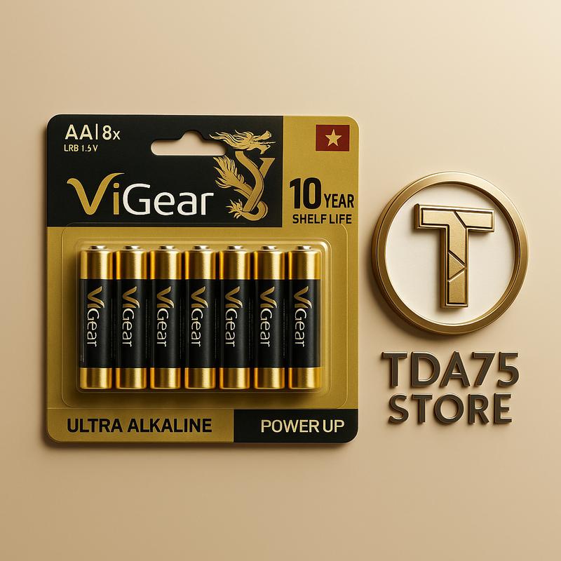  Pin Ultra Alkaline Vigear AA AAA - Chính Hãng Vỉ 8 Viên Bền Bỉ Đến 10 Năm Dành Cho Điều Khiển TV Điều Hòa Chuột Không Dây Đồng Hồ Khóa Vân Tay Đồ Chơi Máy Đo Huyết Áp 