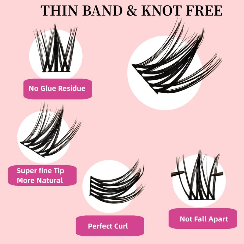 Product Introduction of Manga Style Lashes Reusable Individual D Curl False Eyelashes - Length 10-14mm -with Glue Eyelash Extension Set 35