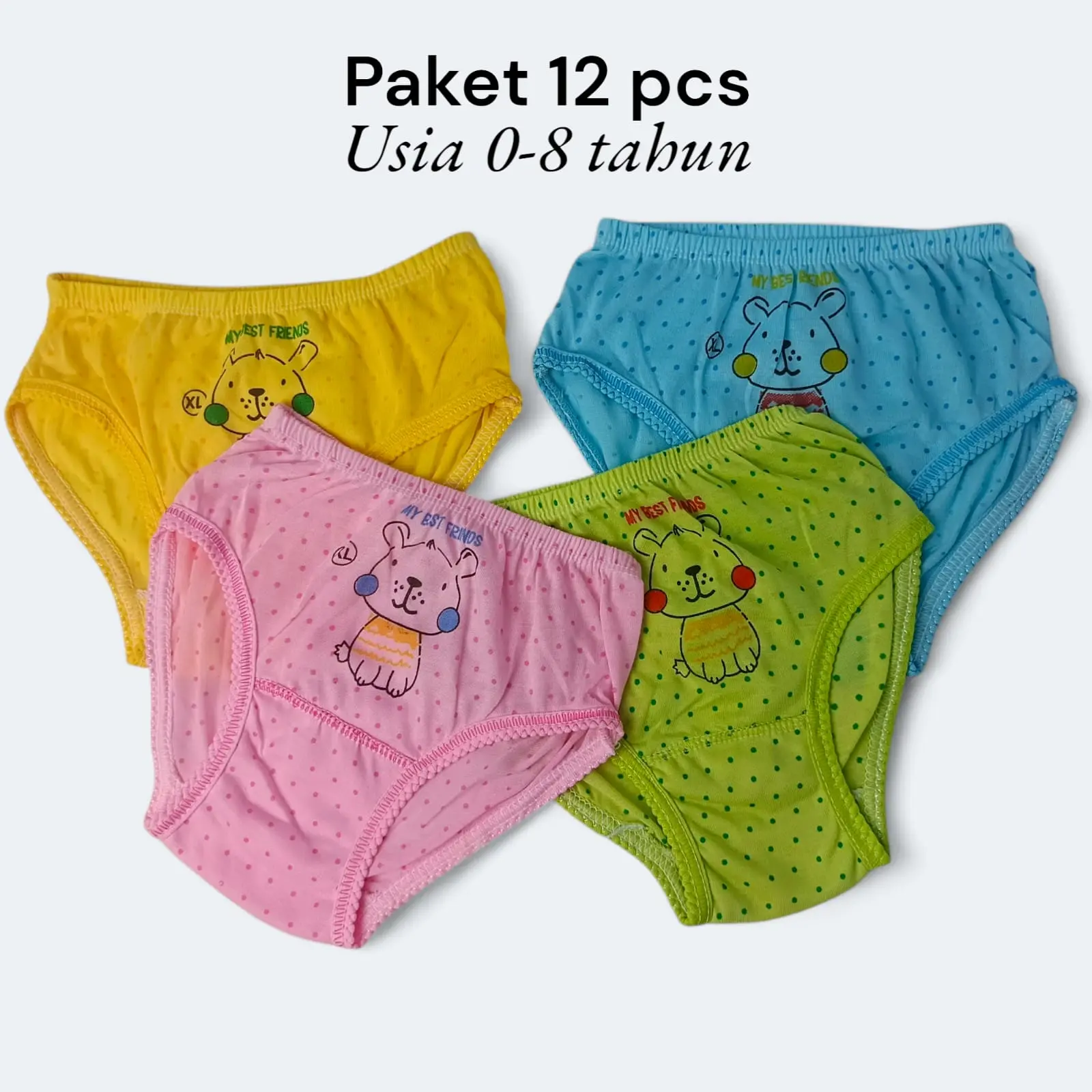 GROSIR 12PCS Celana Dalam Anak Cewek MOTIF PULKADOT - Fashion Anak Perempuan