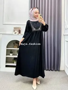 Naja.fashion Mecca Dress Gamis Rayon Twill Bordil