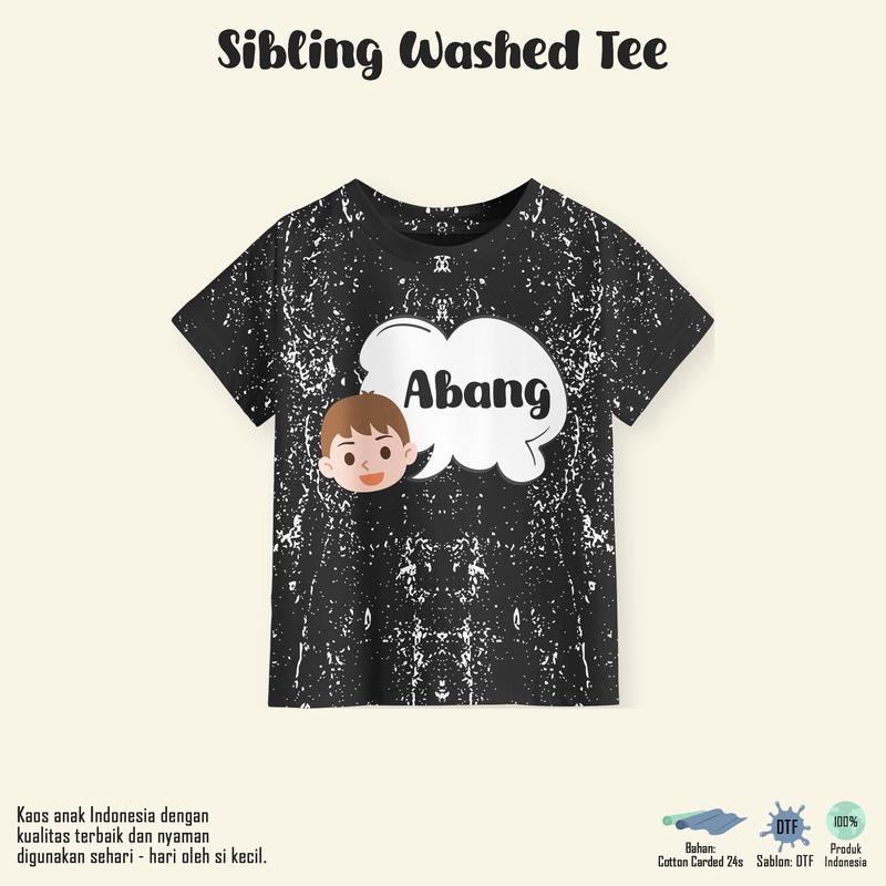 Gokil Kaos Couple Sibling Tee Washed Teteh Abang Kakak Adek Anak Laki Laki Perempuan 3