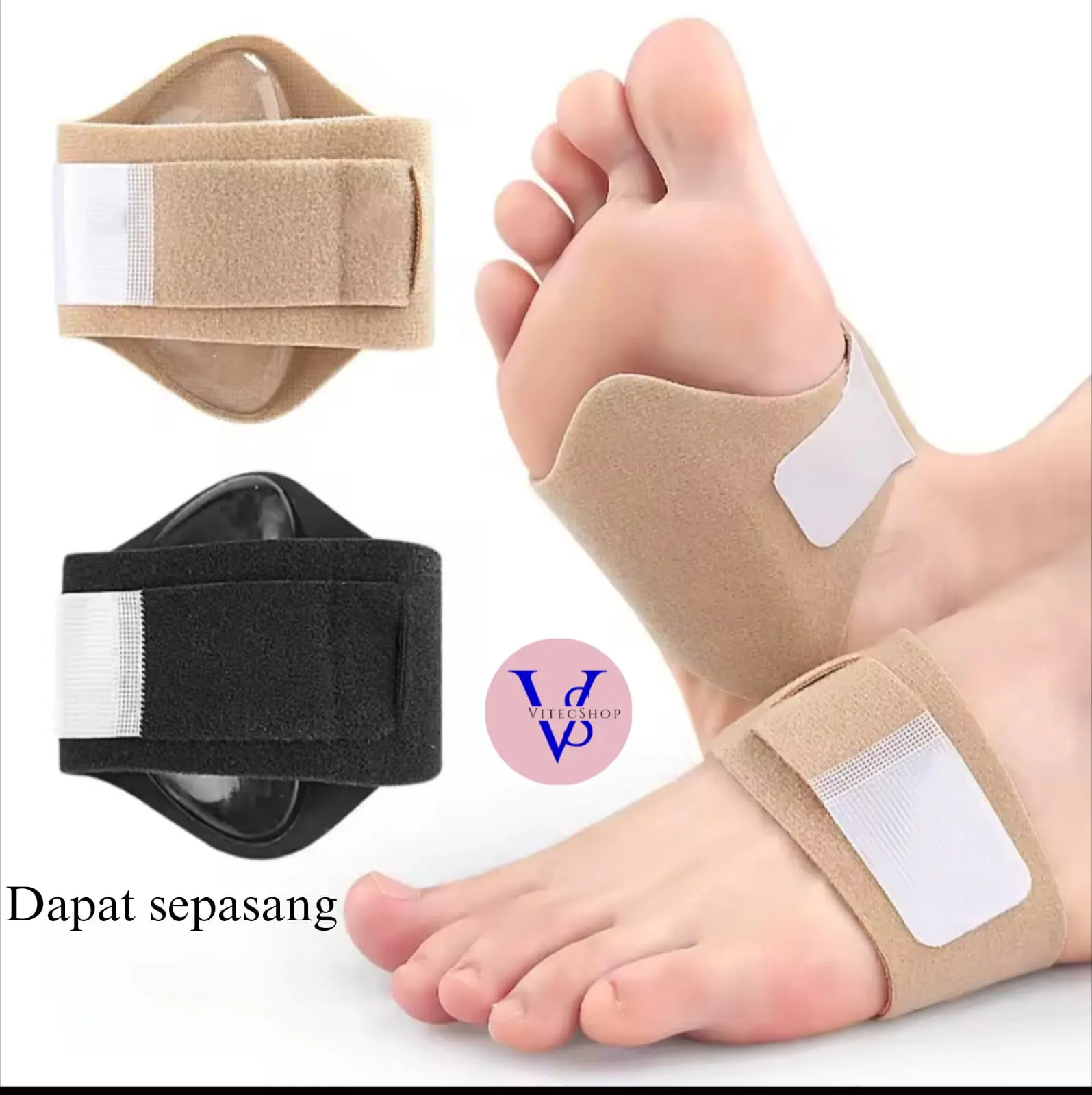 1 Pair Arch Support Flat Foot Corrector Silikon Flat Foot Insole Universal Bantalan Korektor Telapak Kaki Datar