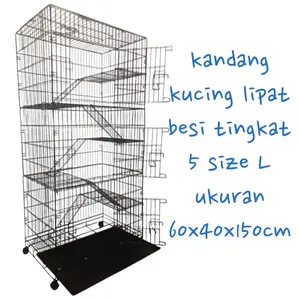 KANDANG KUCING LIPAT TINGKAT 5 SIZE L UKURAN 60x40x150CM