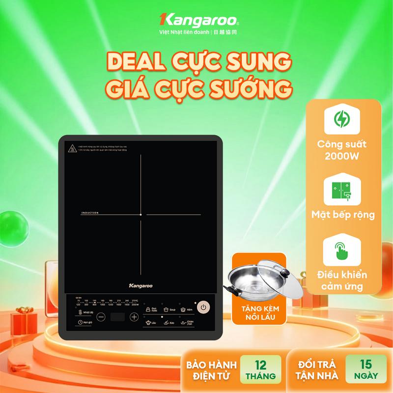 [ LIVE ] [ Bao bì xấu ] Bếp điện từ đơn Kangaroo KGIC20S3ME- Công suất 2000W, mặt kính chịu lực, chịu nhiệt cao.