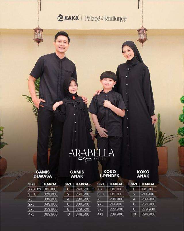 READY STOCK SARIMBIT KEKE 2026/ SARIMBIT HITAM KEKE/ SARIMBIT ARABELLA BLACK / SARIMBIT 2026/KEKE TERBARU/LEBARAN 2026/GAMIS HITAM/KOKO HITAM