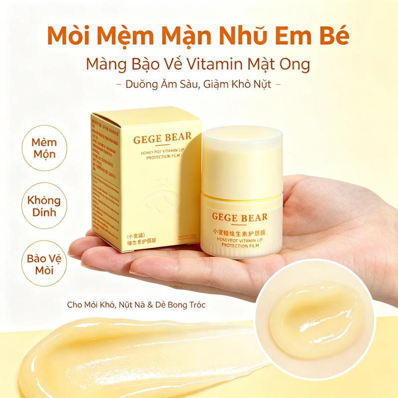 GEGE BEAR Honey Pot – màng bảo vệ môi chứa vitamin và mật ong, mặt nạ dưỡng môi