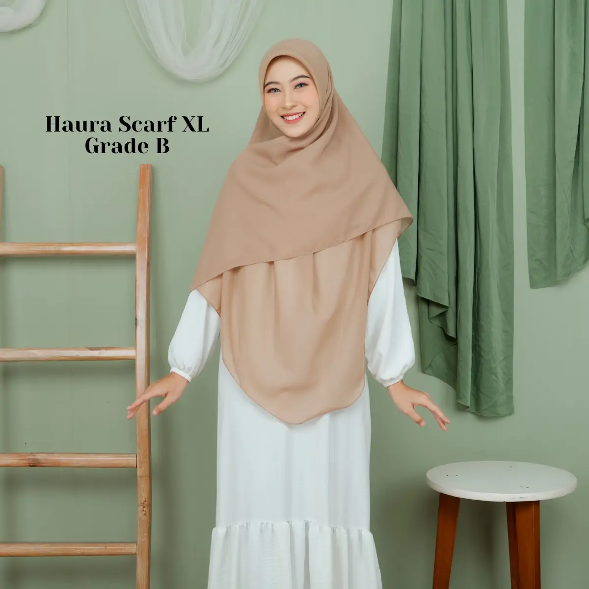Haura Scarf XL Grade B hijab segiempat oval ala Malay