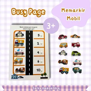 Mainan Edukasi Matematika Busy Page Memarkir Mobil Sesuai Angka - Toys