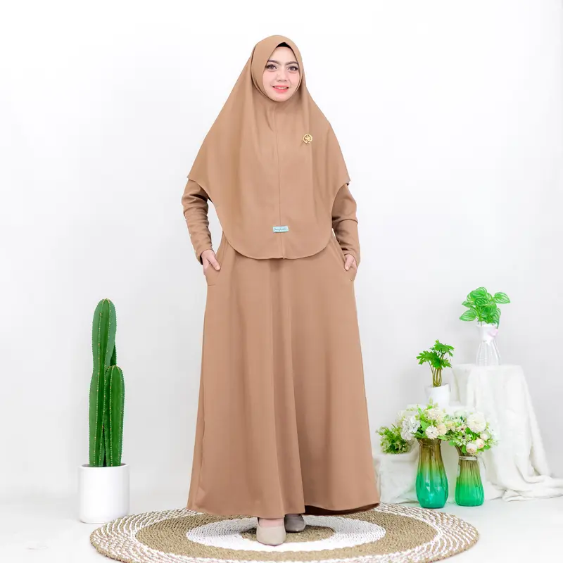 Soraya Gamis Set Hijab Bahan Knit Premium Elegant Tidak Nerawang Dan Anti Panas 4