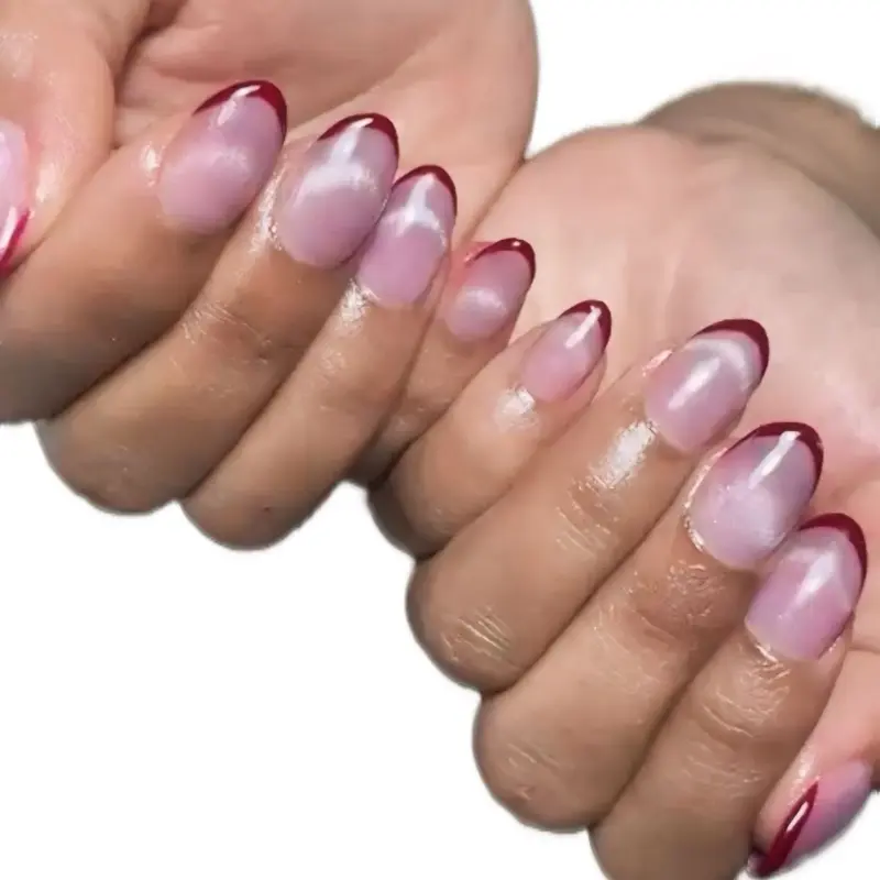 PRESS ON NAILS | FAKE NAILS | 10 PCS SET KUKU PALSU (CAT EYE HORIZONTAL X RED & CAT EYE VERTICAL X RED & PEACH X RED)