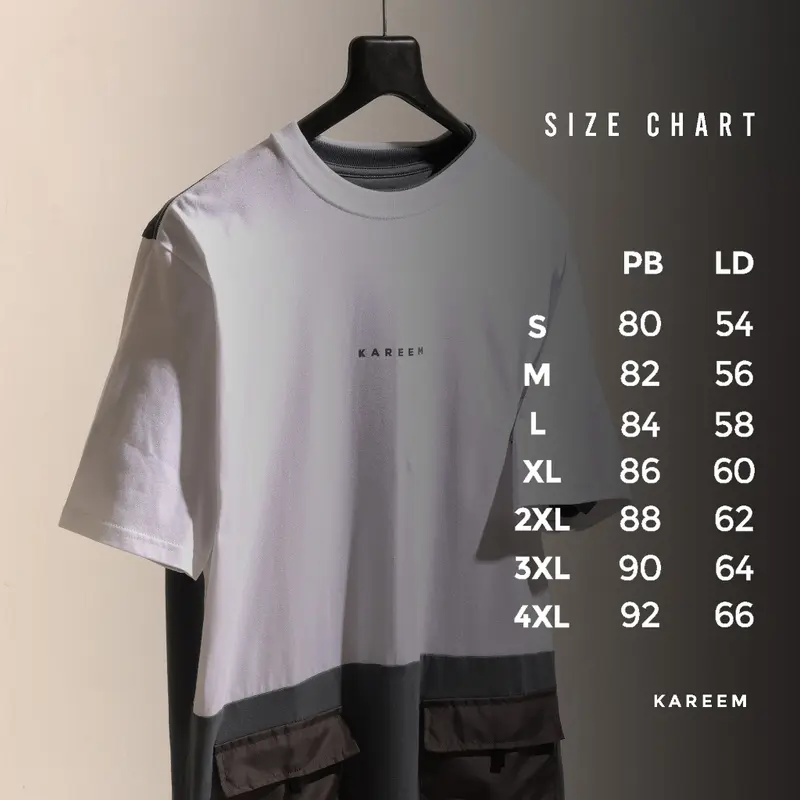 KAREEM SSK DOP KAOS KURTA LENGAN PENDEK Cream Grey 8