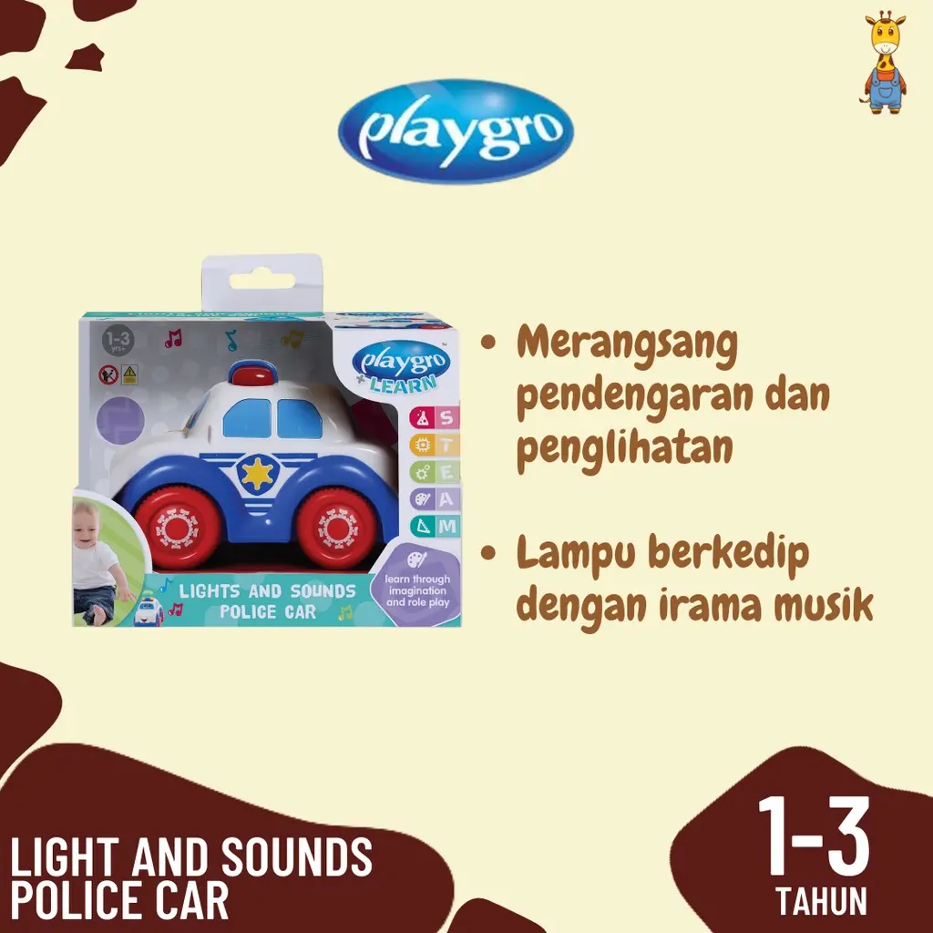 Playgro Baby Lights and Sound Car - Mainan Mobil - Mobilan Anak