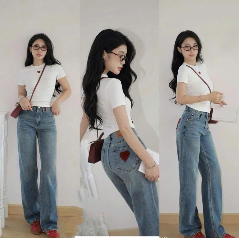 [ 8386 Deal mở bán-Loại đẹp ]Quần jeans nữ nấm lùn 95cm  jean mềm không co giãn 4 màu túi kiểu .Tôn Dáng 6
