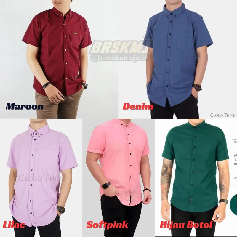 Promo Kemeja Dewasa 100.000 ribu 5 pcs Lengan Pendek Pria, Baju Distro Kain Katun 2