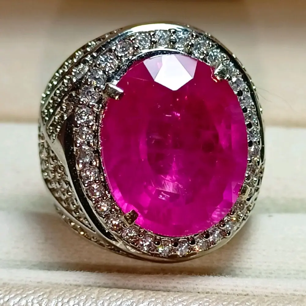 CINCIN PRIA BATU PERMATA RUBY CATAM FULL CUTTING TOP QUALITY MEWAH
