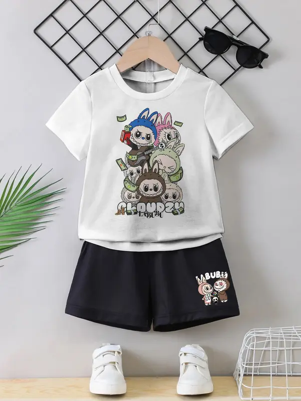 Setelan Anak Labubu untuk Usia 1-10 Tahun - Baju Anak Perempuan dan Laki-laki - Fashion Anak-Anak Katun Parsel 0