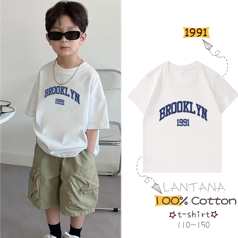 LANTANA Kaos Anak 1991 4-12 Tahun C000001 Pola Fashion Cetak 100% Cotton Combed Menjadi Tren Besar Tahun Ini oversize T-shirt