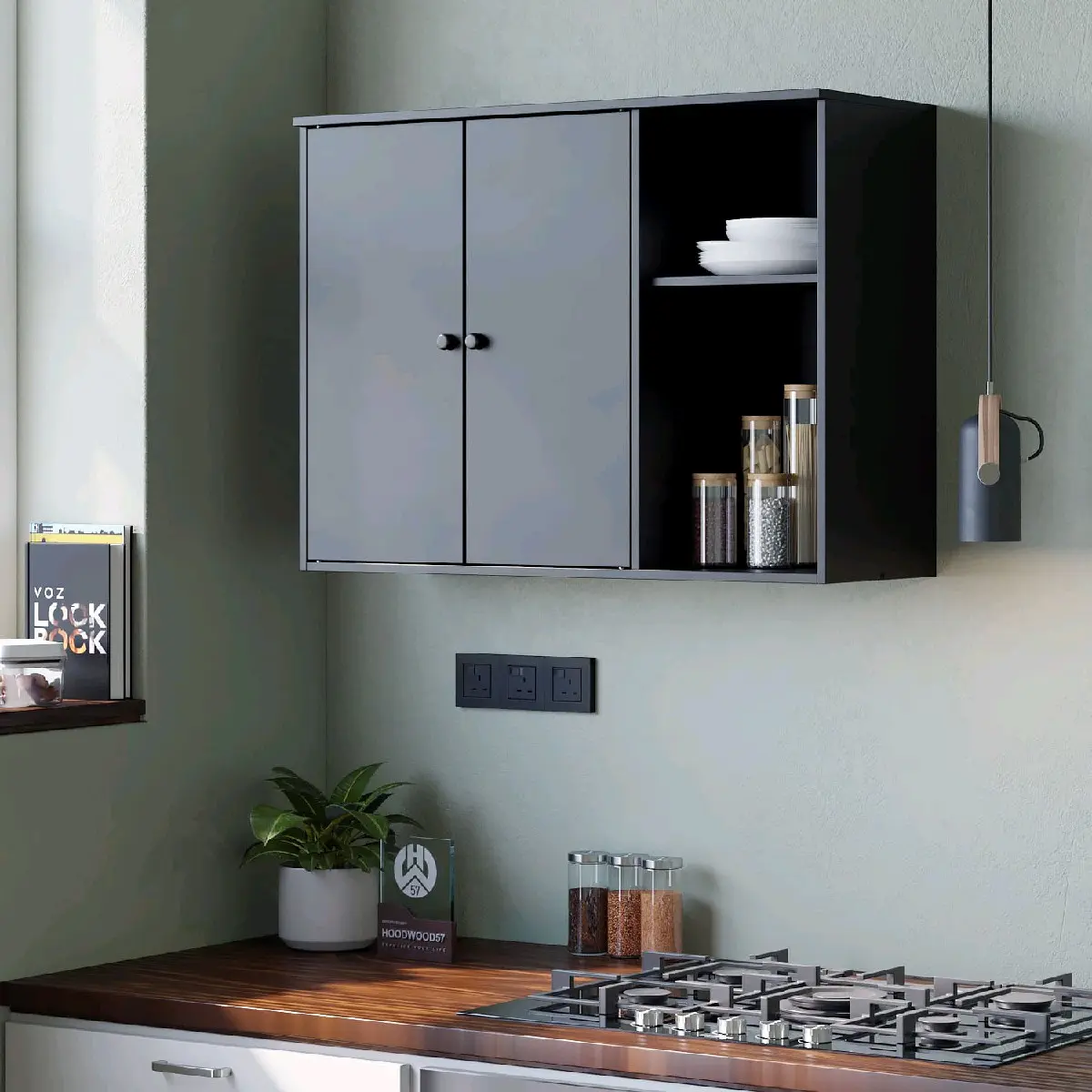 KITCHEN SET ATAS MINIMALIS LEMARI DAPUR GANTUNG TEMPEL DINDING LEMARI KABINET DAPUR MURAH 052