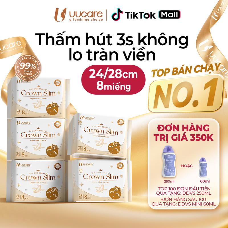 Combo 5 gói Băng vệ sinh UUcare 0.07cm siêu mỏng – Ngày & đêm 24cm 28cm thấm nhanh mặc như không