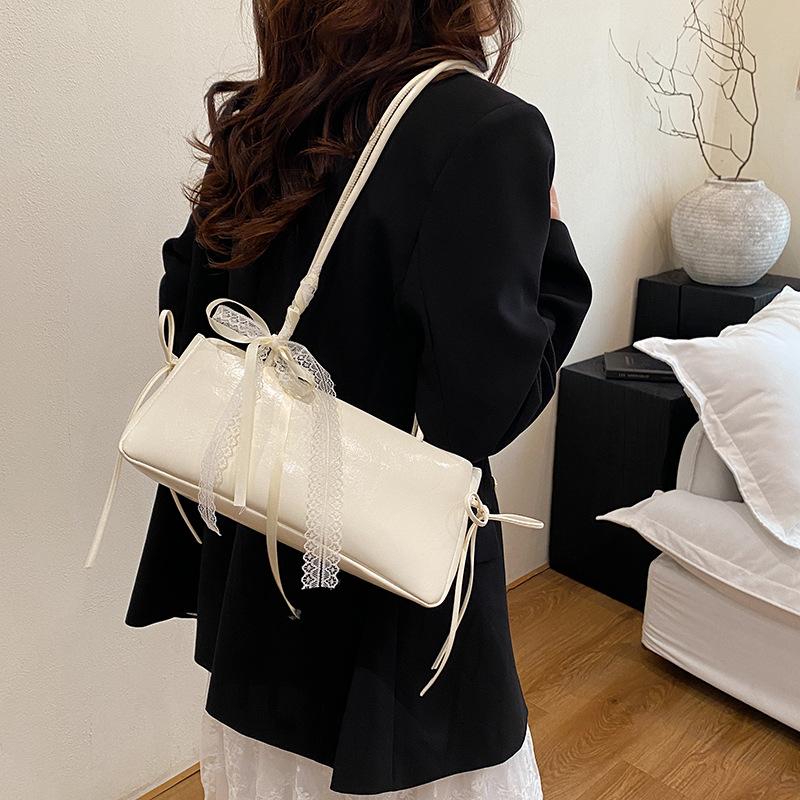 Túi Xách Nữ Đeo Vai Dáng Dài Nơ Ren Tiểu Thư Form Lớn Phong Cách Vintage CUN177