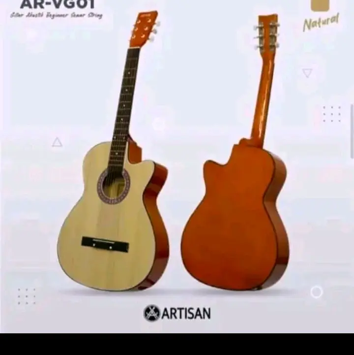 [ REALL 1SET USA CAP SIAP PAKAI PAKET NGEBULL ] Gitar Mini Akustik Tanam Besi Beginner AR - VTS9 Senar String Guitar Via Cod 0