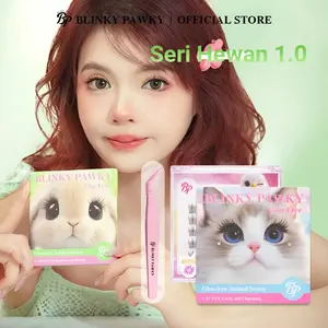 [BlinkyPawky] Bulu Mata Palsu Seri Terbaru Size 10-15mm Glue Free Makeup Eyelashes Bebas lem & bisa dipakai berulang!  #BuluMataAlis #TutorialMakeup#AestheticMakeup strip lashes