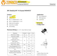 Jual AO3400A 30V 5.8A N-Channel MOSFET A01T AO3400 SOT-23 Yongyutai ...