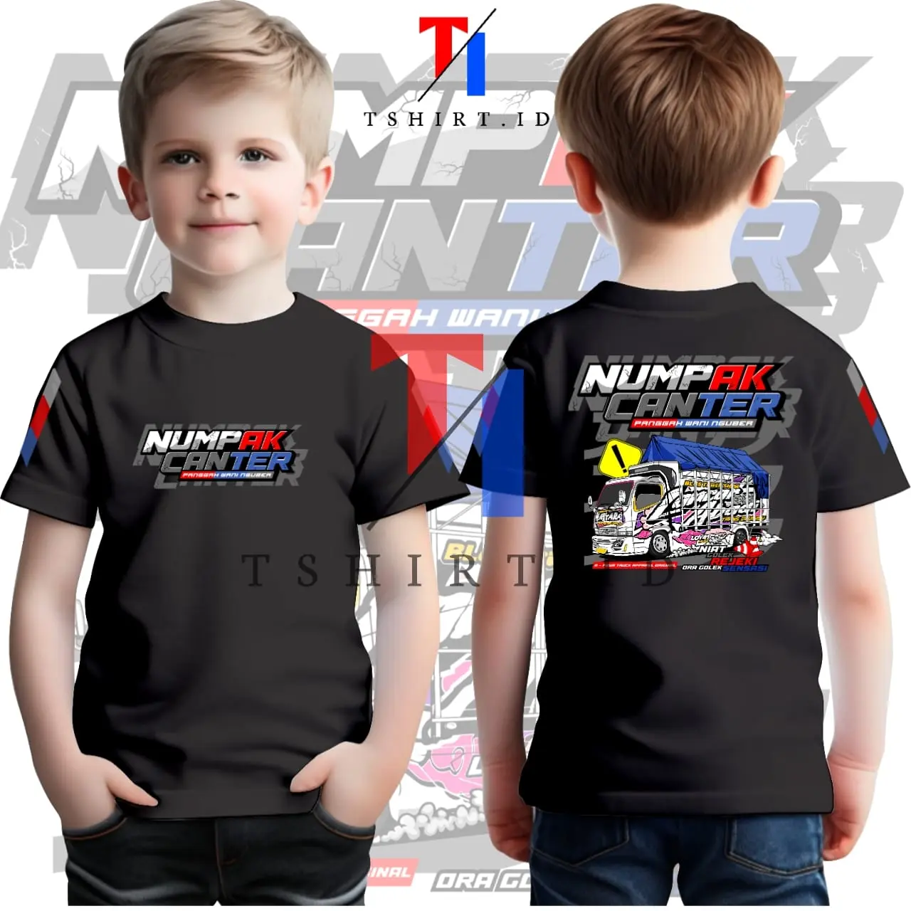Kaos Anak Truk Numpak Center |Kaos Truk Oleng Keren Terlaris | Kaos Anak Cewe Dan Cowo