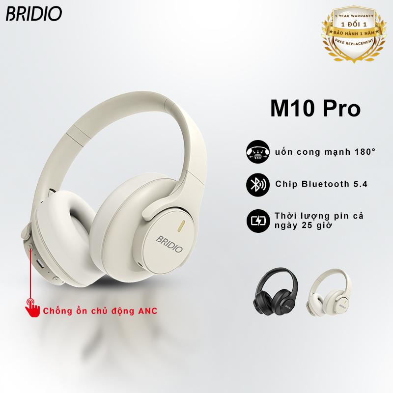 Bridio M10Pro Tai Nghe Bluetooth Không Dây Hỗ Trợ ANC Giảm Tiếng Ồn Hỗ Trợ Gọi Điện Thoại Bluetooth 5.4 Kem