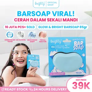 [READY STOCK] Brighty Glow & Bright Bar Soap Sabun Mandi Pemutih badan viral sabun pencerah kulit Halal
