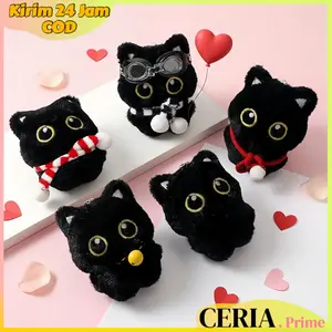 Gantungan Kunci Kucing Hitam Bisa Bunyi Plushie Lucu Liontin Tas Aesthetic Hadiah Valentine Couple Bestie