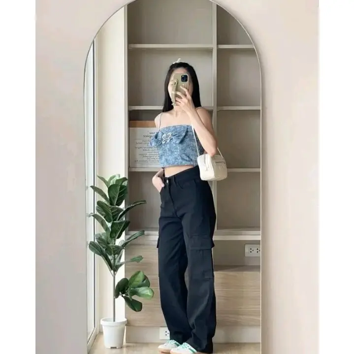 CELANA JEANS CHARGO SAKU WANITA 3
