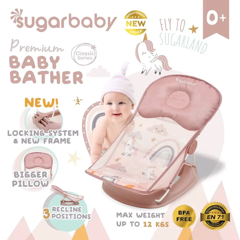 SugarBaby Fun Color/Classic Series Baby Bather dudukan mandi alas mandi bayi kursi jemur kursi duduk 6