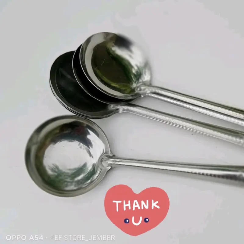 EROS sayur mini stanlis 12 pcs sendok 1 lusin tebal doll Aluminium Steel Stainless Kitchenware makan 2
