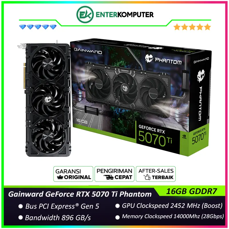 Gainward GeForce RTX 5070 Ti 16GB GDDR7 - Phantom - Enterkomputer