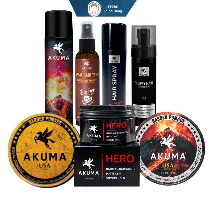 Sáp Vuốt Tóc Nam AKUMA INFINITY CLAY 56g 116g - Sáp vuốt tóc HERO Hương Nước Hoa gôm xịt bồng bềnh - Độ Giữ Nếp Lên Đến 10h Tặng Lược tạo kiểu