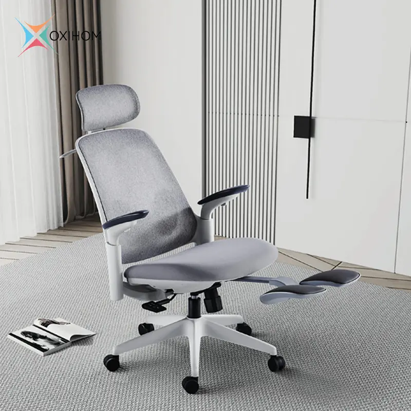 OXIHOM FM7217 Kursi Mesh Kursi Gaming Kursi Kantor dengan Foot Rest Nyaman Ergonomis Stylish untuk Produktivitas Kerja dan Kenyamanan Bermain yang Optimal Furniture Roda 3