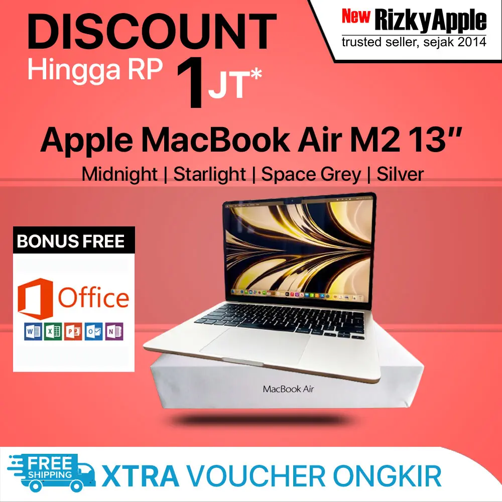[ EXCLUSIVE KOHCUN ] Apple Macbook Air 13 inch M2 Chip 256GB 512GB Garansi 1 Tahun