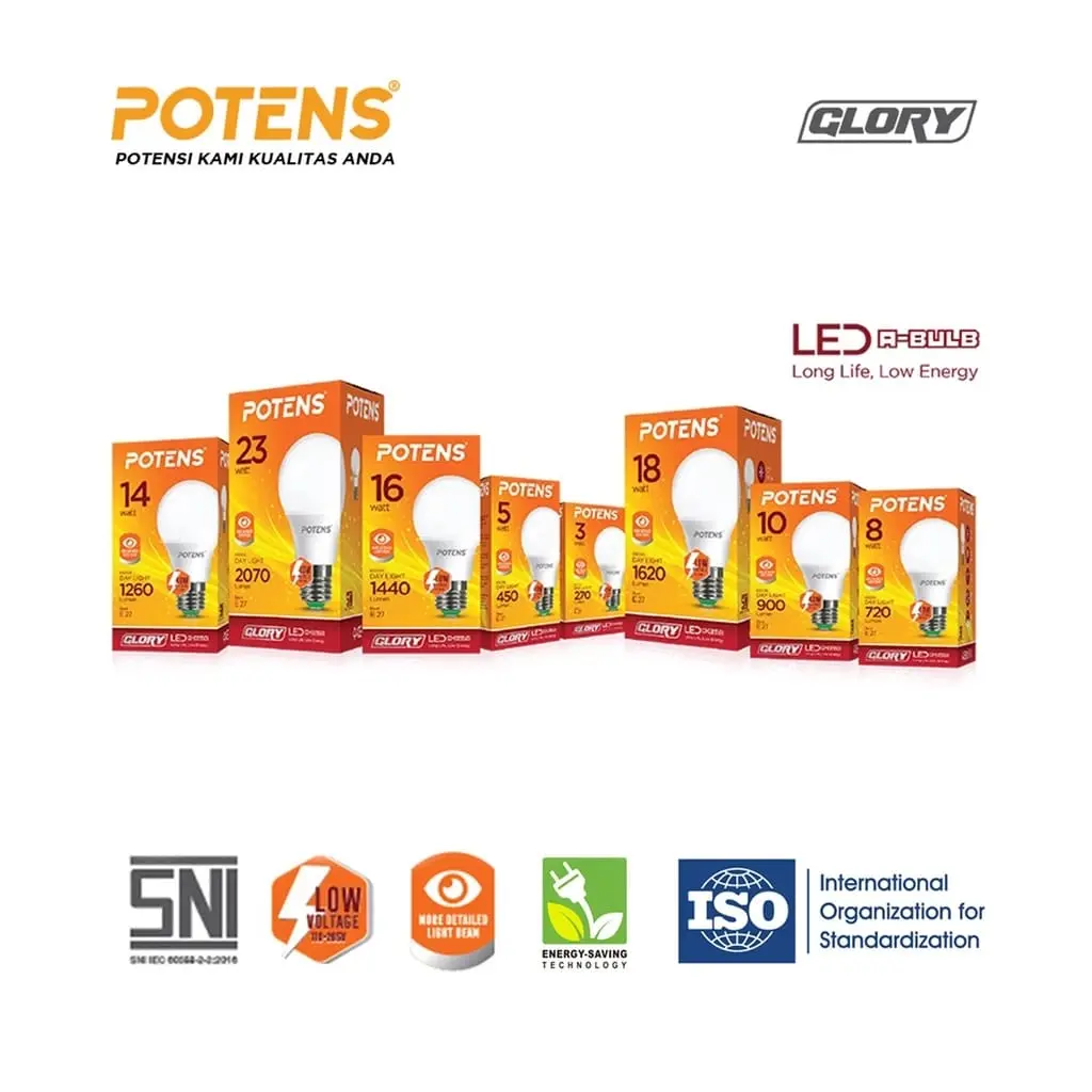 Lampu LED Putih Potens 5W-23W Hemat Energi 85% Garansi 1 Tahun bukan perangkat pintar strip lampu  led