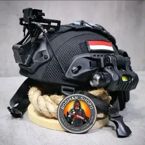 HELM KEVLAR LEVEL IIIA MICH 2001 FULL AKSESORIS MOUNTING NVG + MOUNTING SENTER + SENTER LED