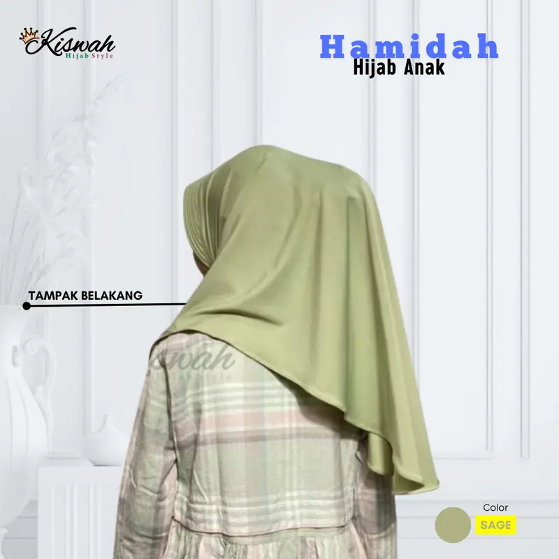 Kiswah - Hijab Instan Anak Hamidah TK 2-7thn jersey Premium Bergo Simple 2