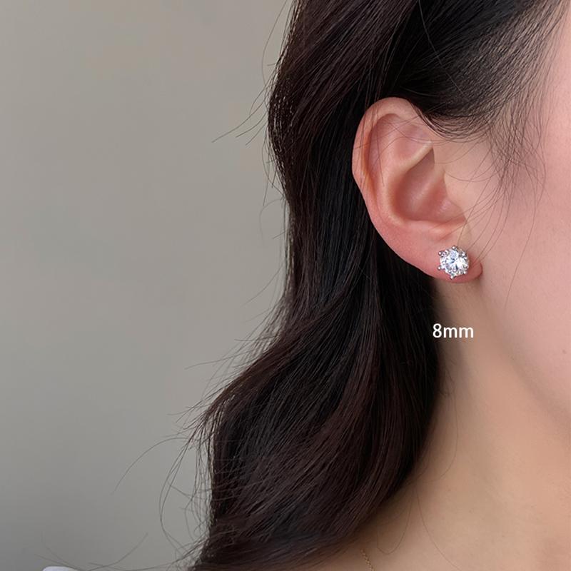 Product Introduction of Bông Tai Thép Titan G23, Thiết Kế Tròn Đơn Giản, Zirconium Trắng, Dành Cho Phụ Nữ, Đồ Trang Sức, 1 Chiếc 24