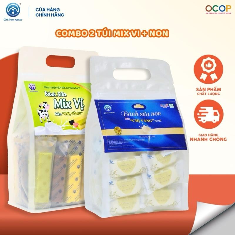*Combo Bánh sữa ba vì túi 500Gram BS non + 500gram BS Mix vị SỮA CHỊ VÀNG OFFICIAL