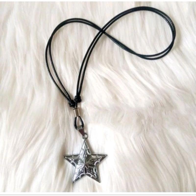 Product Introduction of kalung tali korea liontin bintang pria dan wanita viral skena kalung vintage pria hitam 6