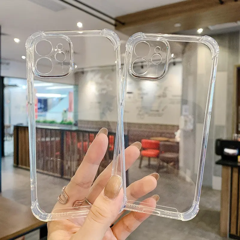 Applicable iphone12 cell phone case apple 15 silicone 14 transparent 11 anti-drop 13 fine hole protection case