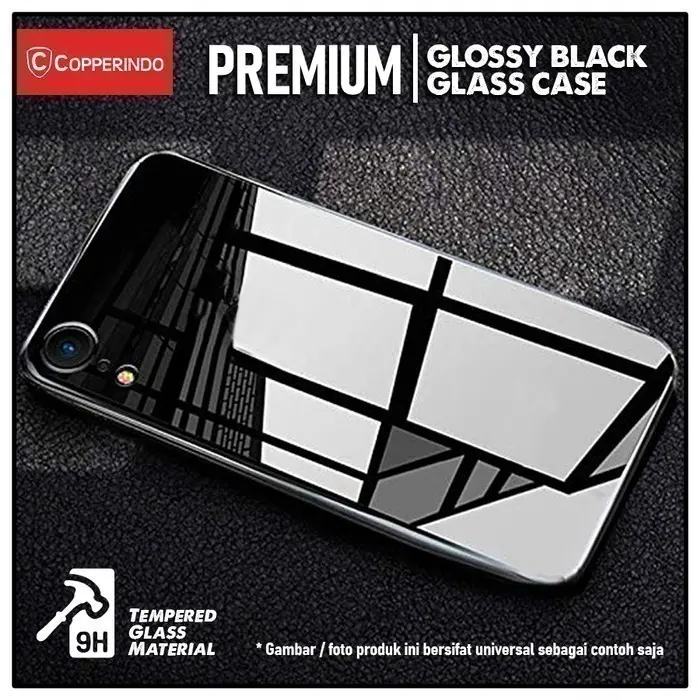 Copper Black Glass Case Premium - For OPPO Series