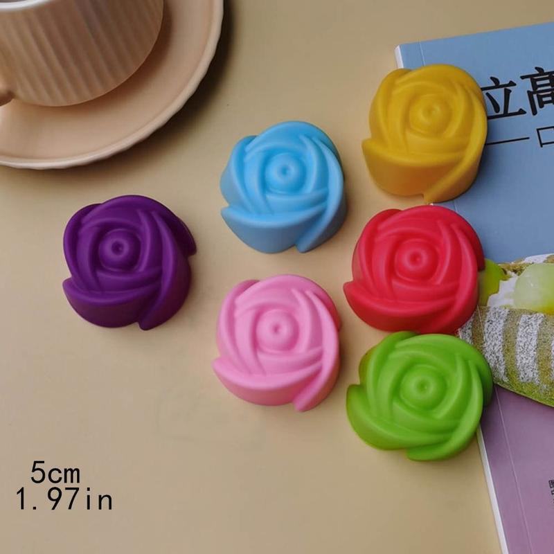 Cute 5cm Flower Silicone Cake Mold Reusable Heat Resistant Ice Mould DIY Baking Tool 2
